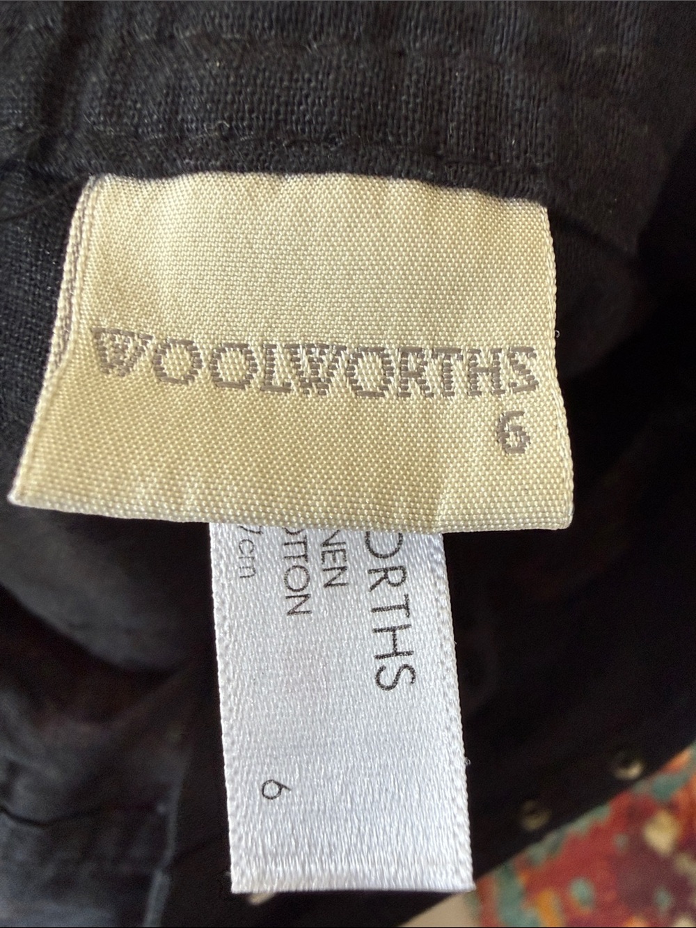 Woolworths Cargo Pants Black Women Size 6. Cotton /linen. - Picture 6 of 6